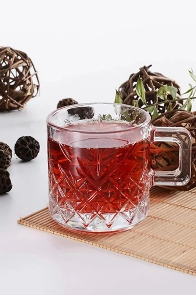 55452 Timeless Cam 2'li 195cc Kulplu Çay Kahve Mug Kupa Bardak Takımı ürün görseli 1
