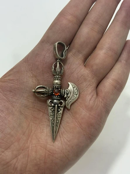 Mırzak Motifli 925 Ayar Gümüş Kolye Ucu 25,3 Gram ürün görseli 1