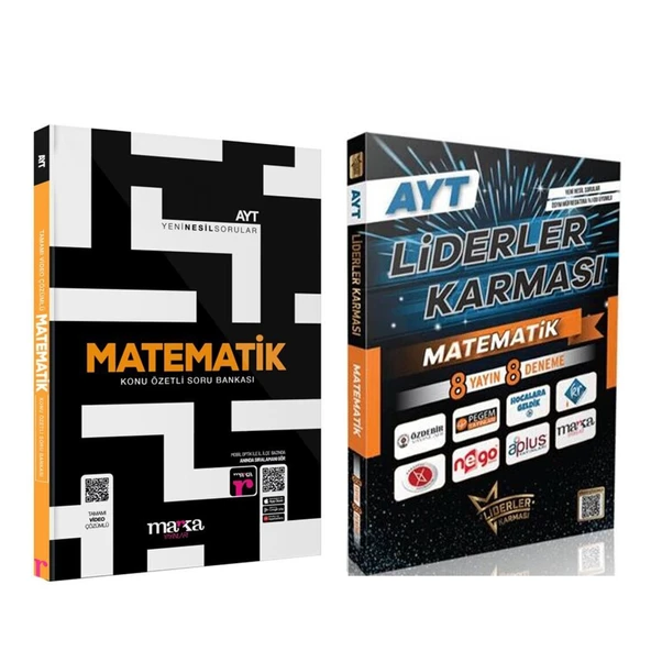 Marka Yayınları AYT Matematik Soru Bankası ve Liderler Deneme Seti 2 Kitap ürün görseli 1