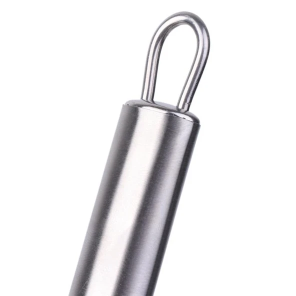Silikon Kaşık Paslanmaz Saplı Servis Kaşığı Kırmızı 34 cm - Resim 3