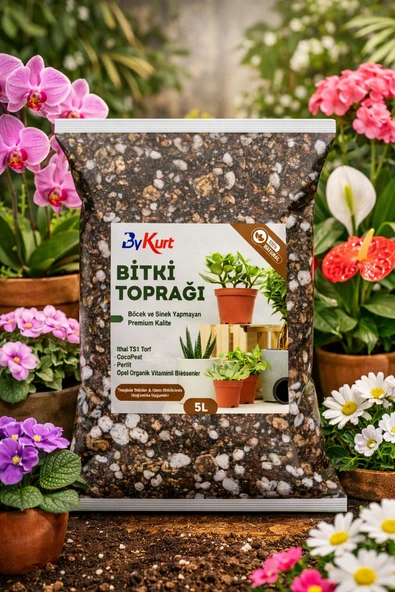 Bitki Toprağı Premium Vitaminli, Böcek Yapmayan Özel Karışım İç Mekan Toprağı ürün görseli 1