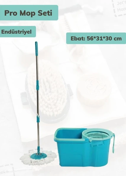 Endüstriyel Pro Mop Seti Temizlik Kovası Döner Başlıklı Paspas Jumbo Temizlik Seti ürün görseli 1