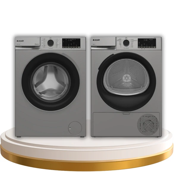 9 KG Çamaşır - Kurutma Makinesi Gri Set (9120 DMX S- 900 KMX S) ürün görseli 1