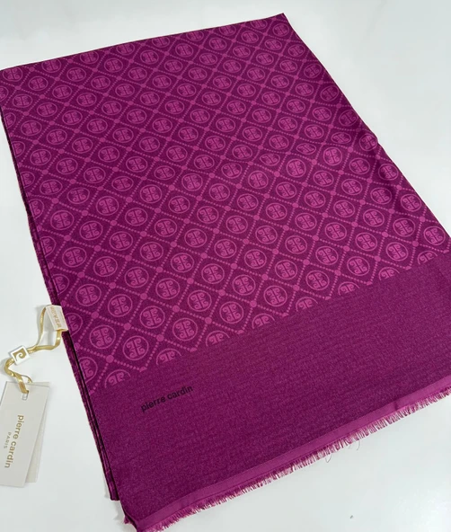 Elegans Monogram Şal-75 X 190-090700-994 Fuşya ürün görseli 1