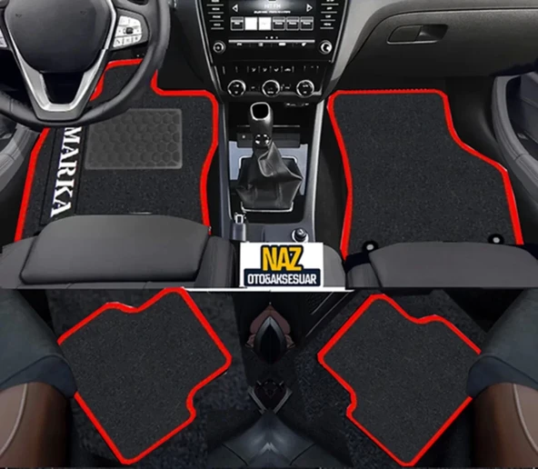 Subaru Legacy 2004-2009  Siyah Halı Kırmızı Kenar Petek Topuk ürün görseli 1