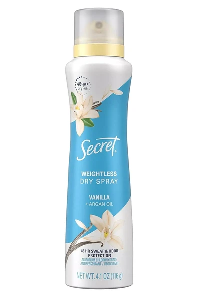 Secret Vanilla Antiperspirant Kuru Sprey Deodorant 116GR ürün görseli 1