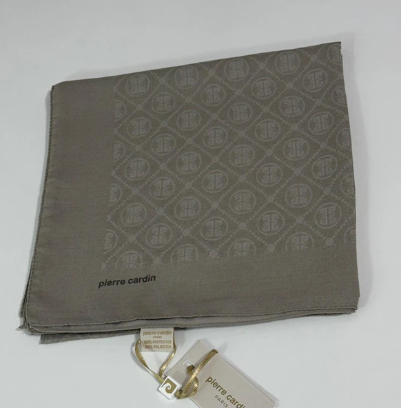 Elegans Monogram Eşarp - 1090750 -982 Vizon - Resim 3