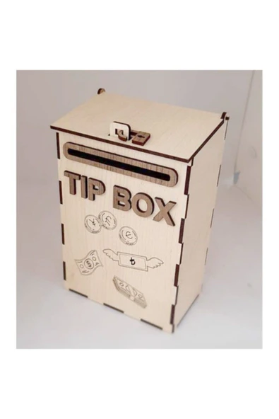 SLY-Ahşap Posta Kutusu Tip Box Bahşiş Kutusu Tipbox Kumbara ürün görseli 1