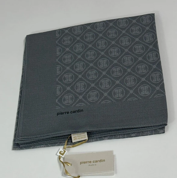 Elegans Monogram Eşarp - 1090750 -971 Gri - Resim 3