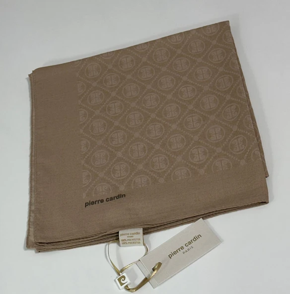Elegans Monogram Eşarp - 1090750 -981 Camel - Resim 3