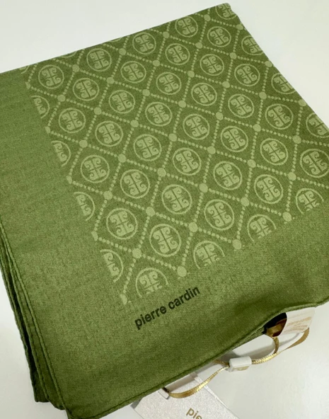 Elegans Monogram Eşarp - 1090750 -952 Çimen Yeşili - Resim 2