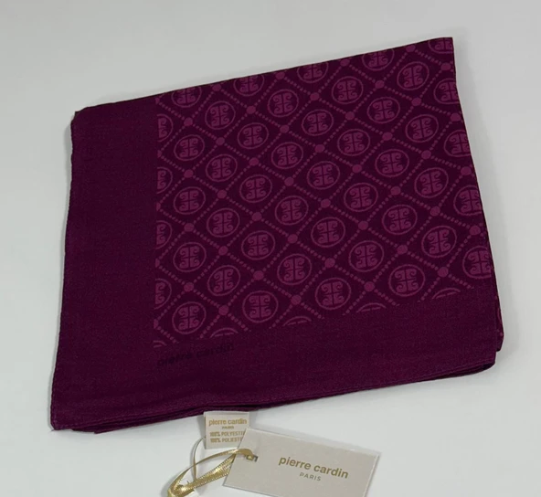 Elegans Monogram Eşarp - 1090750 -992 Fuşya - Resim 3