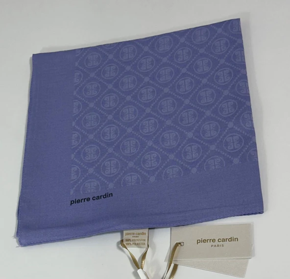 Elegans Monogram Eşarp - 1090750 -992 Lila - Resim 3
