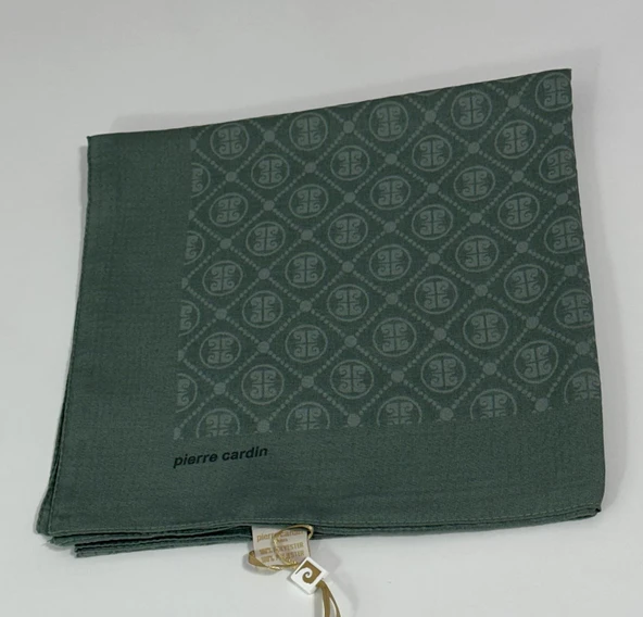Elegans Monogram Eşarp - 1090750 -951 Nefti Yeşil - Resim 3