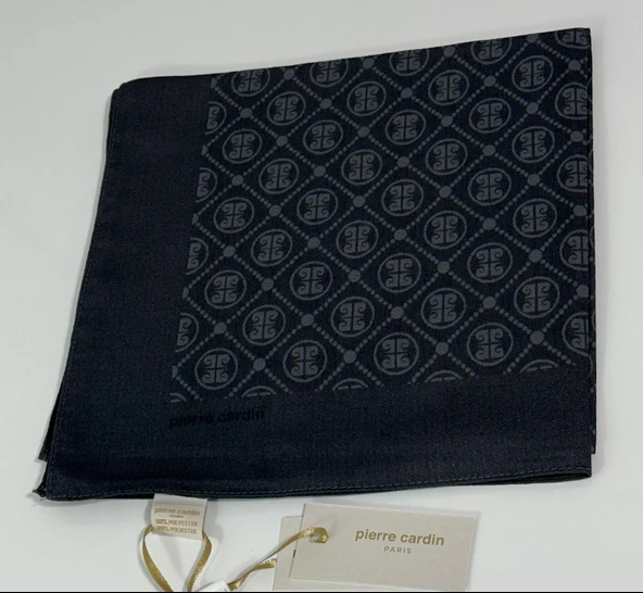 Elegans Monogram Eşarp - 1090750 -913 Füme - Resim 3