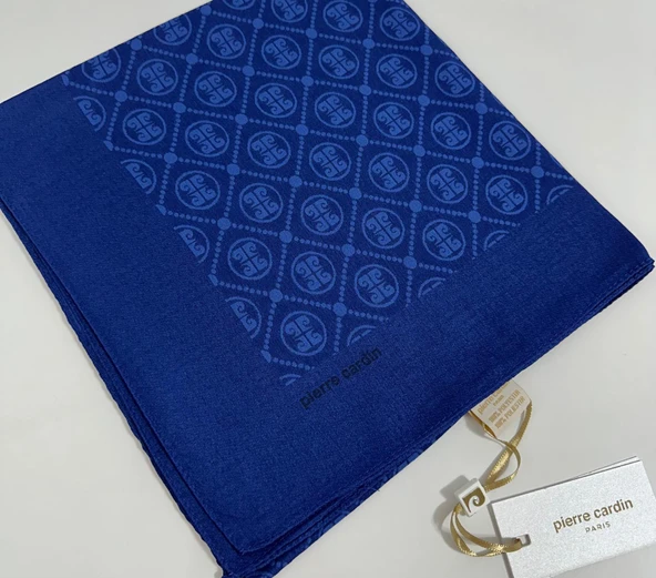 Elegans Monogram Eşarp - 1090750 -924 Saks Mavi - Resim 2