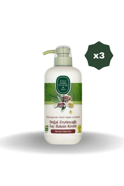 Eyüp Sabri Tuncer Doğal Zeytinyağlı Saç Kremi 600 ML - (3 ADET) ürün görseli 1