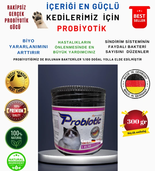 Organik Probiyotik Kedileriniz Hastalanmaya Son 300 gr ürün görseli 1