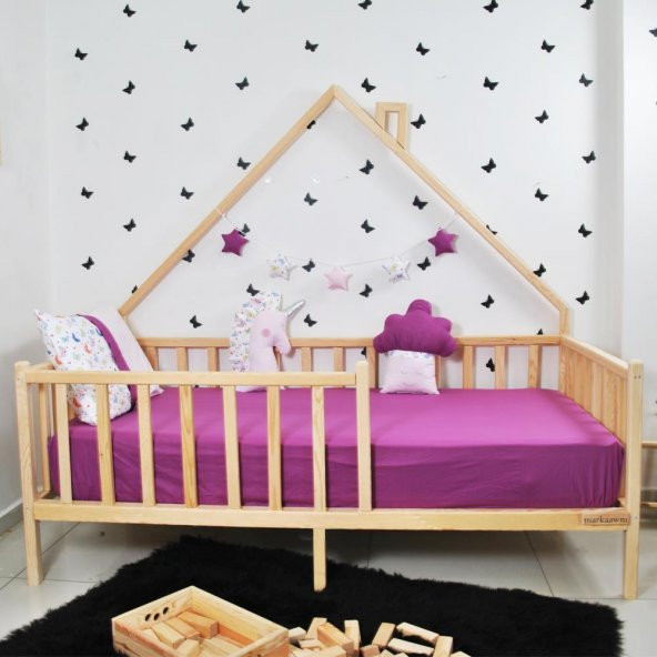 Markaawm Montessori Yatak Çocuk Doğal Çam Ağacı 90X190 Defne ürün görseli 1