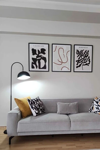 Lambader Siyah-Gold Metal Modern Tasarım Ayarlanabilir Başlık Lüx Yerden Dekoratif Aydınlatma 160 cm ürün görseli 1