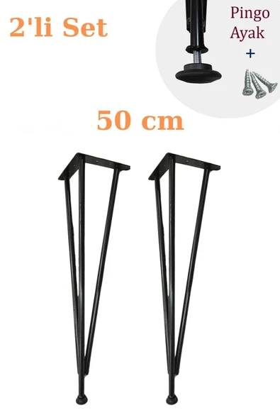 Metal Boru Ayak Kütük Masa Dresuar Kaşıklık Kitaplık Orta Sehpa Zigon Ayağı 50 Cm (2 Adet) ürün görseli 1