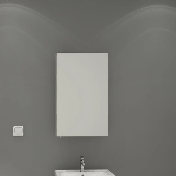 Denko Terra 50 cm MDF Alize Banyo Dolabı Aynalı Üst Modül ürün görseli 1