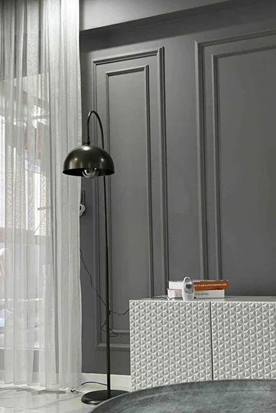 Lambader Eskitme Metal Gövde Modern Tasarım Ayarlanabilir Başlık Yerden Dekoratif Aydınlatma 160 cm ürün görseli 1