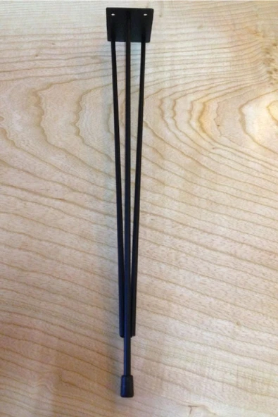 54 Cm Metal Firkete Tel Ayak 1 Adet Kaşıklık Kütük Orta Sehpa Zigon Ayağı Siyah (VİDA TAPA DAHİL) ürün görseli 1