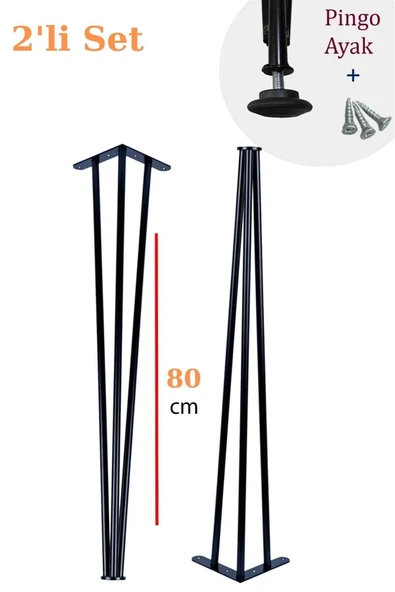 80 Cm Petek Üstü Raf & Dresuar Ayağı Metal Profil Boru Firkete Ayak Yüksek Bar Masası - Pingolu ürün görseli 1