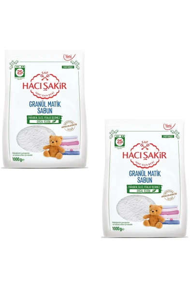 Hacı Şakir Granül Matik Bebekler Ve Hassas Ciltler Için Çamaşır Deterjanı 1000 gr 2 Adet ürün görseli 1