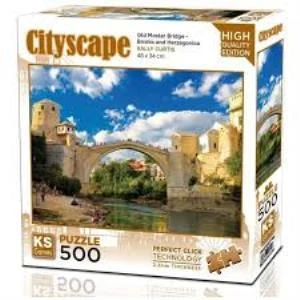 KS PUZZLE 500 PARCA OLD MOSTAR BRIDGE BOSNA HERSEK ürün görseli 1