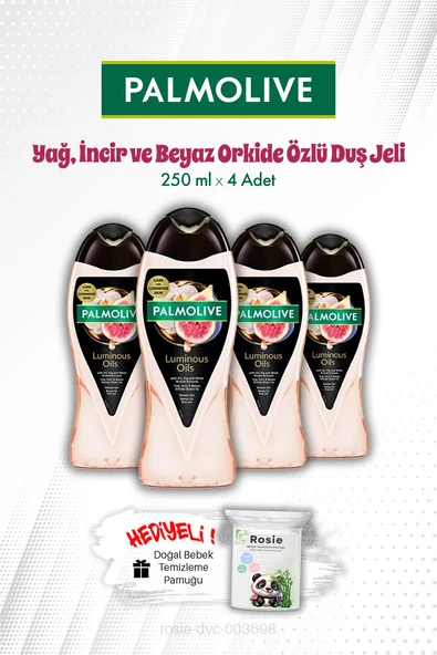 250 ML Palmolive Luminous Oils İncir ve Beyaz Orkide Özlü X 4 Duş Jeli ve ROSIE ürün görseli 1