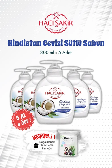 5 AL 4 ÖDE Hacı Şakir Hindistan Cevizi Sütlü Sıvı El Sabunu 300 ML ve ROSIE ürün görseli 1