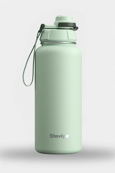 Stevig 1 Hand Leak-Proof Sızdırmaz Çelik Termos 1000 Ml Smoke Green ST-218 ürün görseli 1