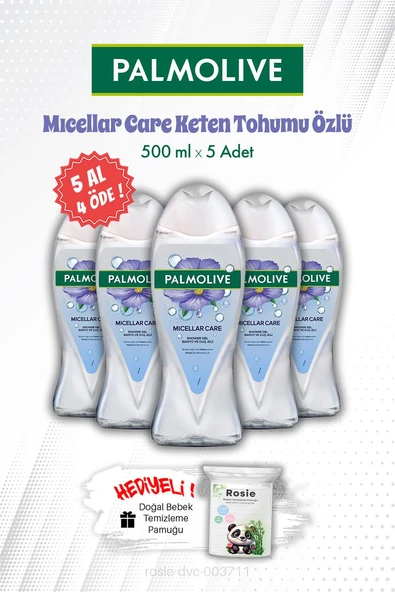 5 AL 4 ÖDE Mıcellar Care Keten Tohumu Özlü 500 ML Duş Jeli ve ROSIE ürün görseli 1