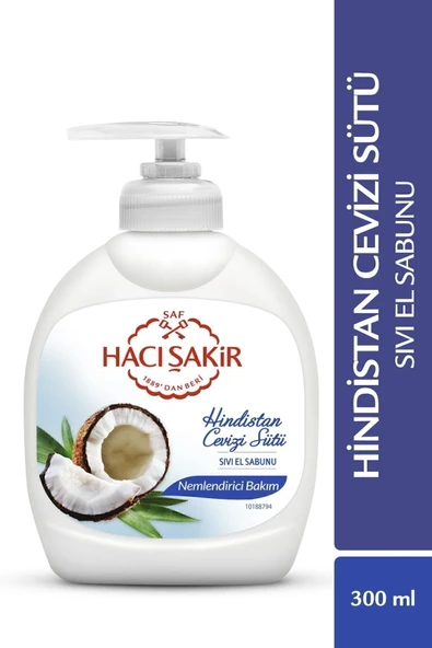 Hacı Şakir Hindistan Cevizi Sütü Nemlendirici Bakım Sıvı El Sabunu 300 ml ürün görseli 1