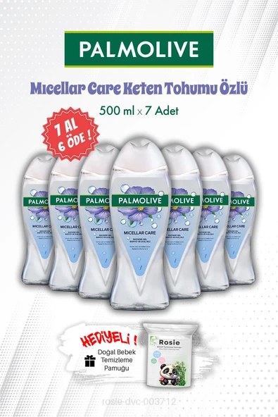 Palmolive 7 AL 6 ÖDE Mıcellar Care Keten Tohumu Özlü 500 ML Duş Jeli ve ROSIE ürün görseli 1