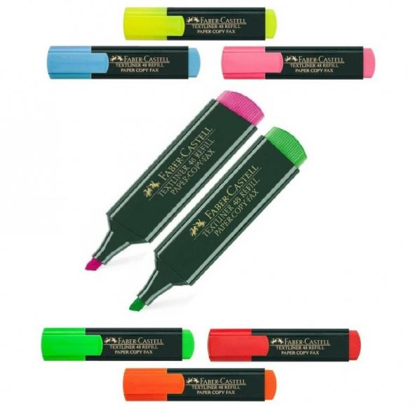 Fosforlu Kalem Pembe Yeşil İşaret Kalem Faber Castell 1548 Texliner Tüm Renkler 2 Adet ürün görseli 1