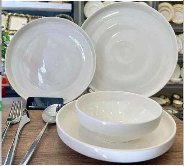 ROYKİNG DINA WHITE BODY 24 PARÇA 6 KİŞİLİK YEMEK TAKIMI DRN 23030W ürün görseli 1