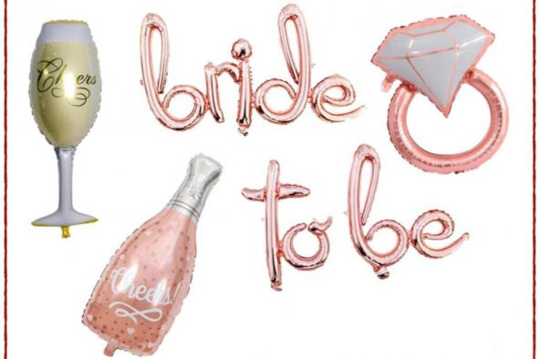 Beysüs Bride To Be Balon Seti Bekarlığa Veda Setleri Rose Şampanya Balon ürün görseli 1