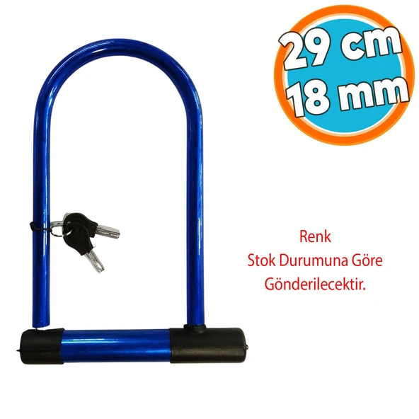 Bisiklet Motosiklet Direksiyon U Kilidi Halat Zincir Çap 18 mm Çelik Hırsız Güvenlik 29 cm ürün görseli 1