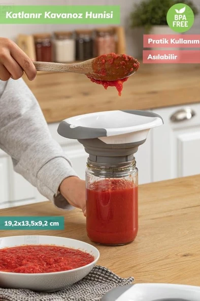 Kavanoz Hunisi Katlanır Domates Hunisi Silikon Huni Bpa Free ürün görseli 1