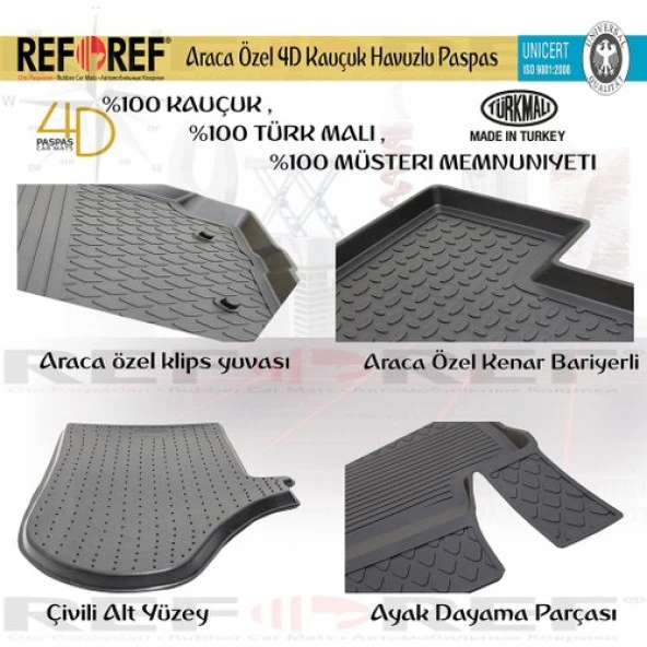 VW Caddy 4D Paspas Refref ve Bagaj Havuzu 2004 2010 - Resim 3