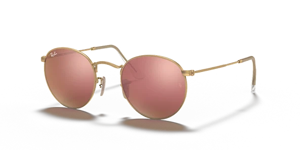 Ray-Ban Round Metal 3447 112/Z2 Gold-Brown/Pink Aynalı Güneş Gözlüğü ürün görseli 1