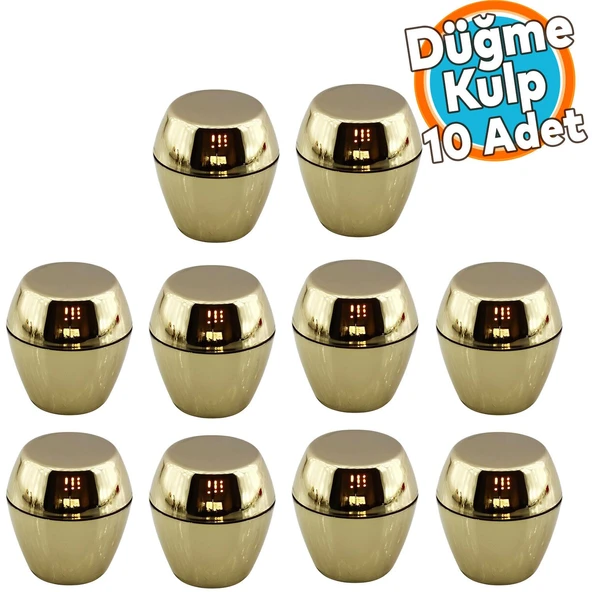 Mobilya Mutfak Dolap Dolabı Çekmece Kulpu Kulbu Plastik Altın Tek Vidalı Kulp Düğme Gold 10 Adet ürün görseli 1