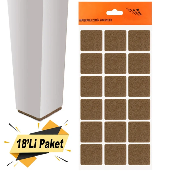 Nobel Masa Sandalye Parke Zemin Koruyucu Keçe Yapışkanlı 35x35 mm (18Li PAKET) ürün görseli 1