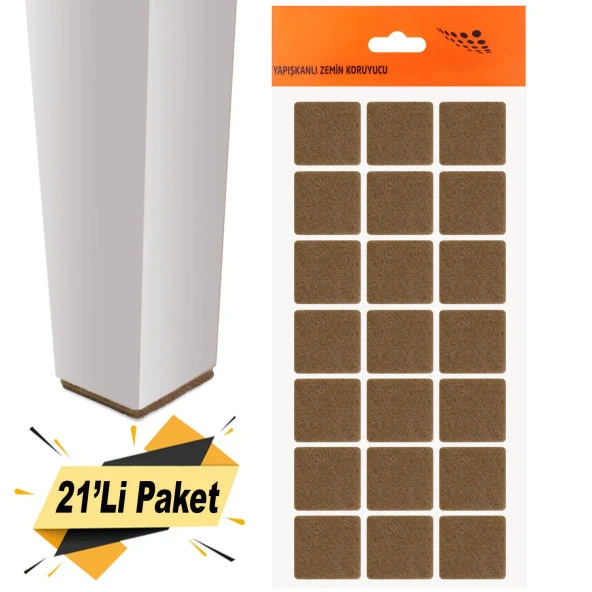 Nobel Masa Sandalye Parke Zemin Koruyucu Keçe Yapışkanlı 30x30 mm (21Li PAKET) ürün görseli 1