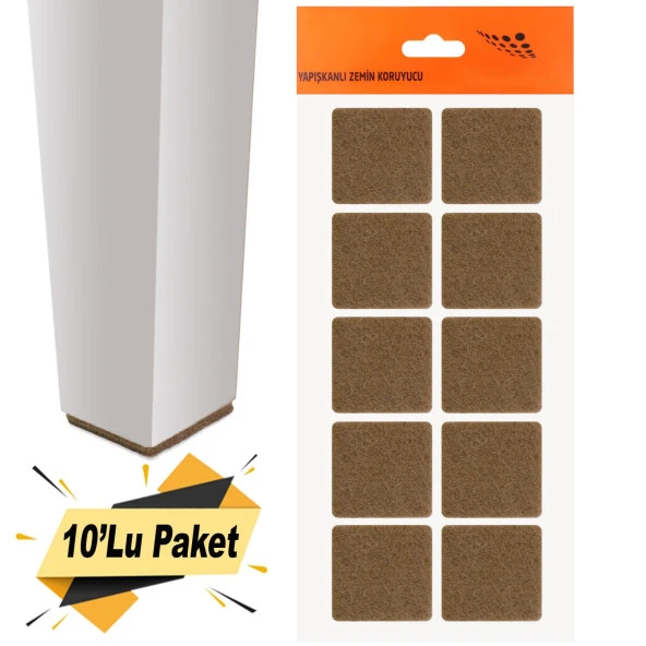 Nobel Masa Sandalye Parke Zemin Koruyucu Keçe Yapışkanlı 40x40 mm (10Lu PAKET) ürün görseli 1