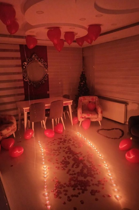 Beysüs Romantik Süsleme Ev Oda Dekorasyon Paketi Sürpriz 14 Şubat Sevgililer Günü Evlilik Teklifi Yıldönümü ürün görseli 1
