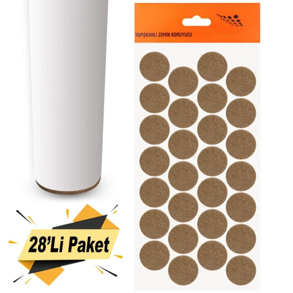 Nobel Masa Sandalye Parke Zemin Koruyucu Keçe Yapışkanlı 28 mm (28Li PAKET) ürün görseli 1